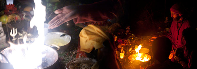 Recitacion mantras, havan.